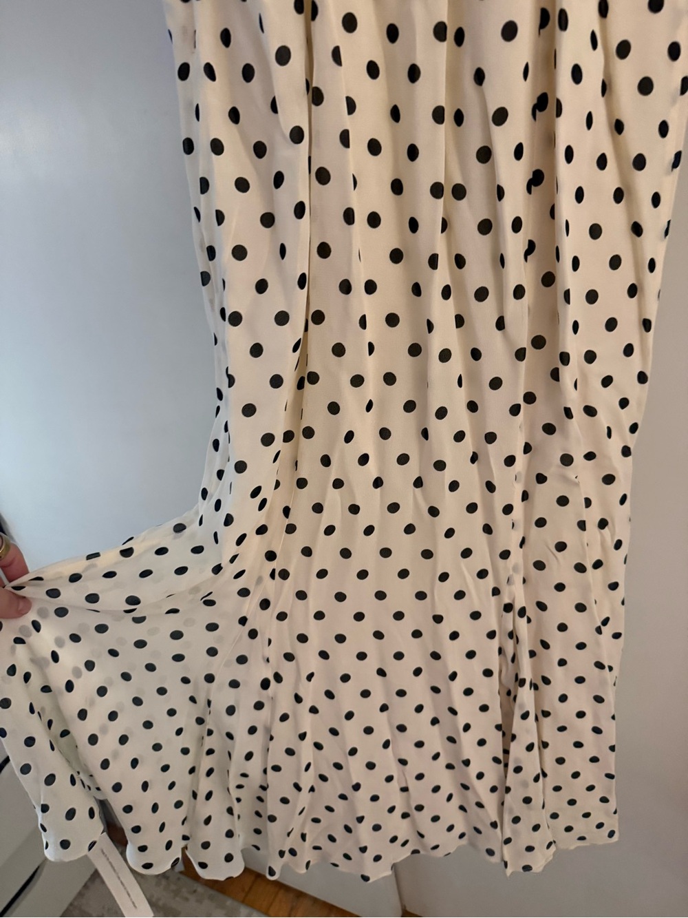 White polka dot Laine Reformation Dress - Picture 9 of 9